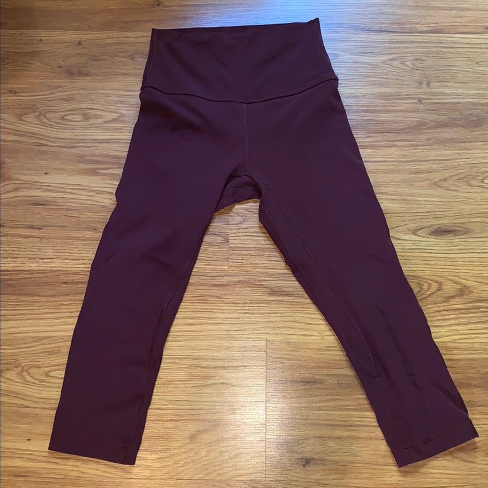 Maroon LuluLemon Cropped Align Leggings